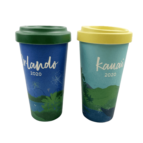 Bamboo Reusable Coffee Cup with Lid & Silicone Sleeve